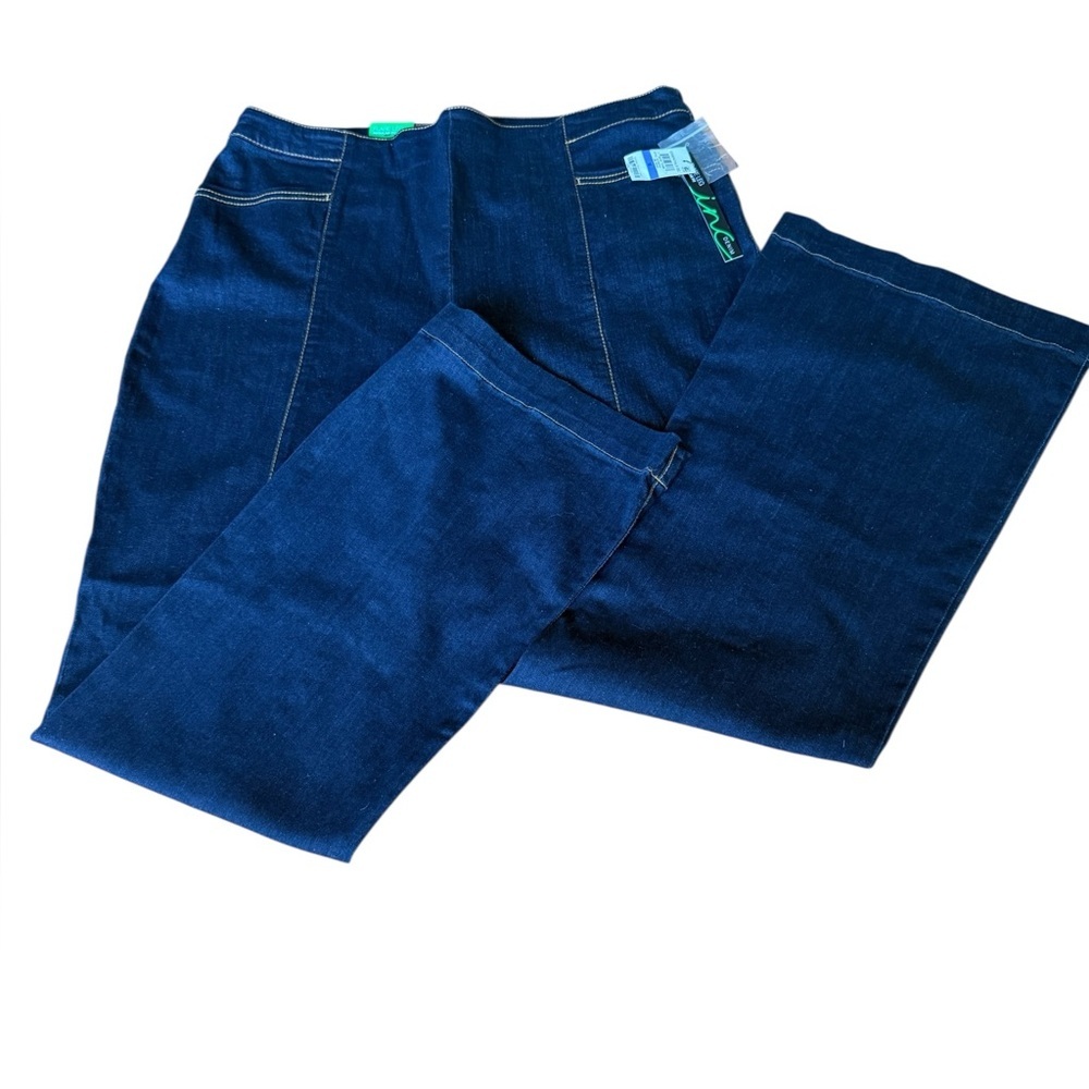 INC Denim Jeans Size 18 Women Flare Leg Regular Fit Dark Wash Blue Denim NEW